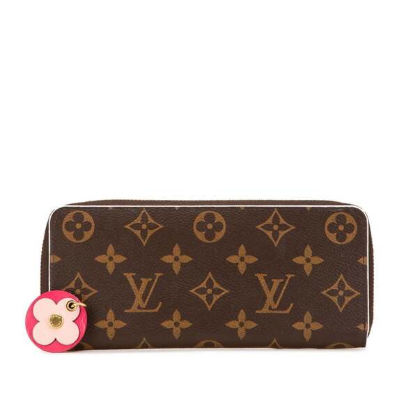 Louis Vuitton Monogram Portefeuille Clemence Flower Charm Round Zipper Long W...